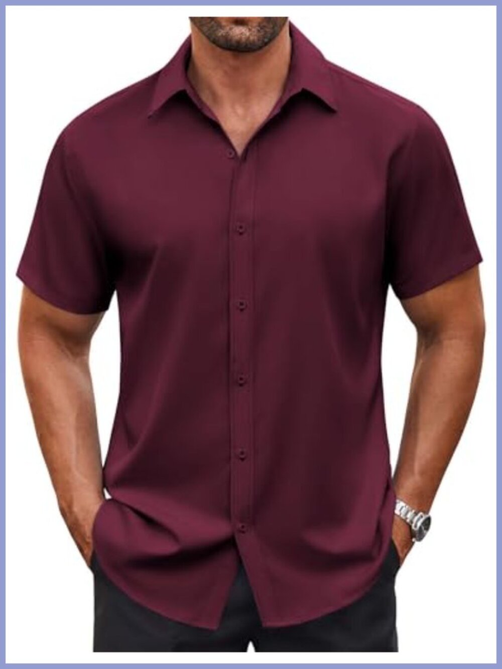 Men's Short Sleeve Button Down Shirt Lightweight Casual Summer